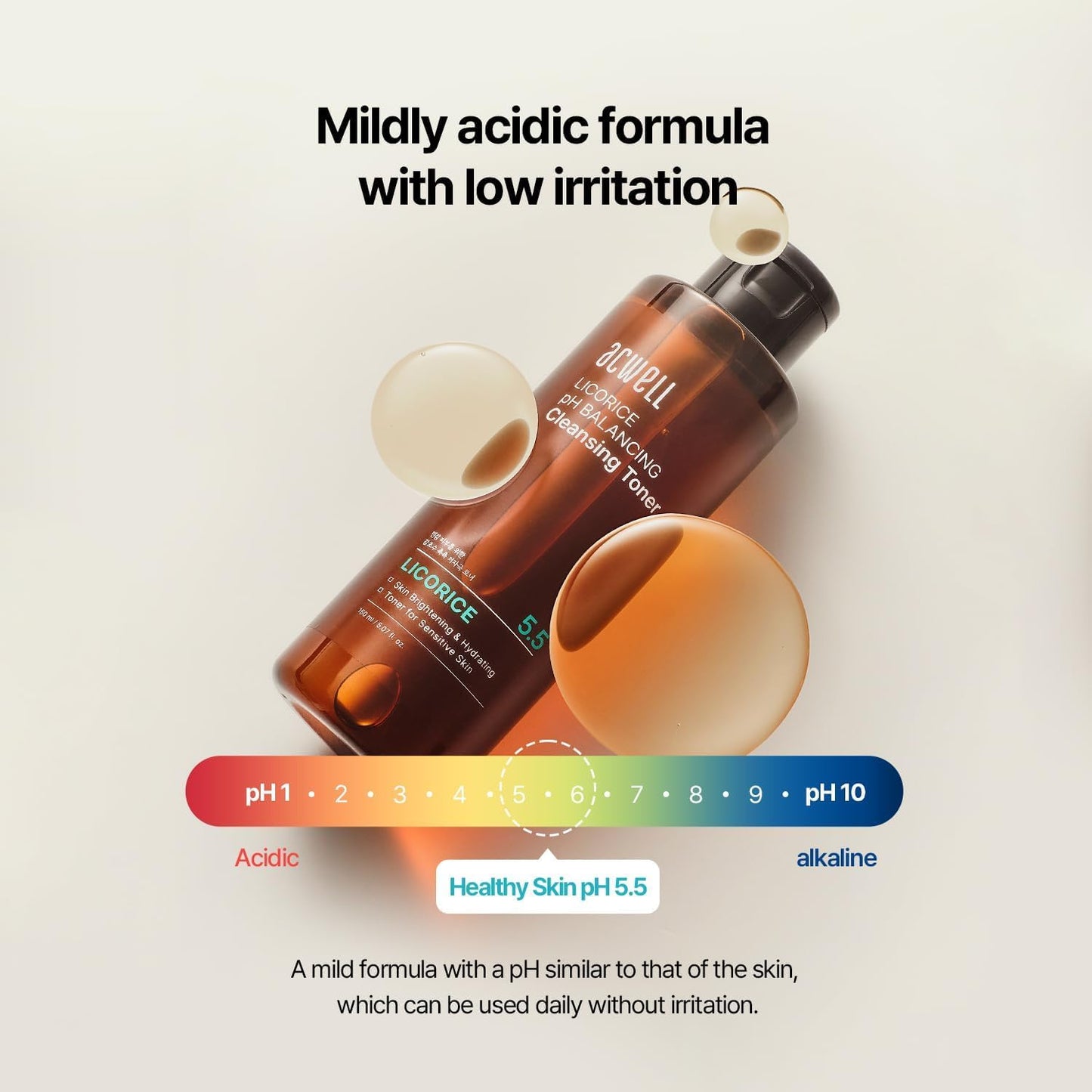 ACWELL Licorice pH Balancing Korean Toner for Cleansing - Alcohol-Free PH5.5 Hydrating Facial Astringent -Skin Clarifying & Hydration Boosting Toner, 5.1 fl.oz. 2 Pack