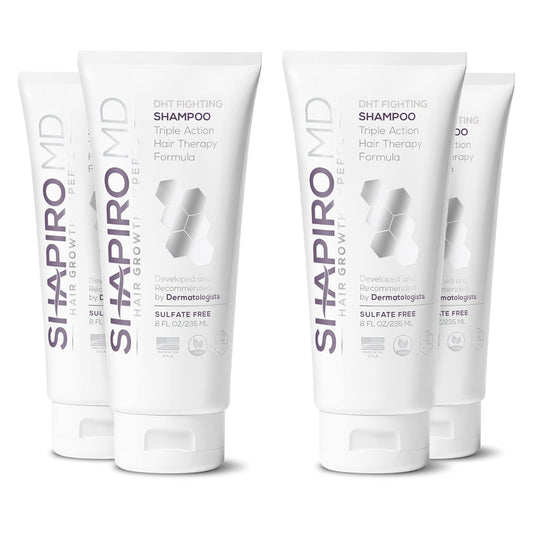 Shapiro MD Hair Growth Experts Hair Loss Shampoo | DHT Fighting Vegan Formula for Thinning Hair Developed by Dermatologists | Experience Healthier, Fuller and Thicker Looking Hair | 4 Month Supply