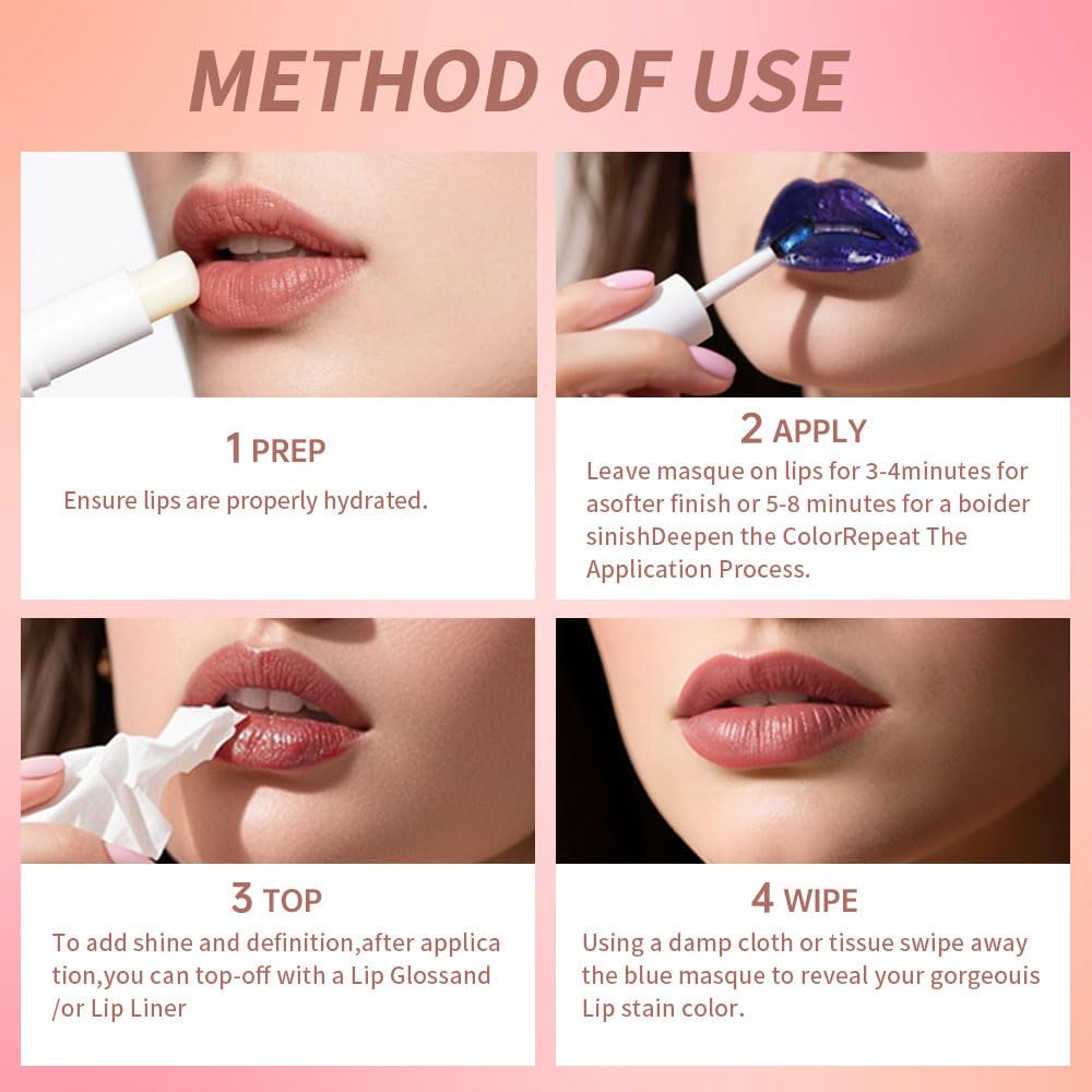 Lip Stain - Wipe-Off & Peel Off Lip Color | Waterproof, Long Lasting, Transfer-Resistant, Smudge-Proof Lip Tint | Easy Wipe Finish, High Pigment | All-Day Vibrant Kiss-Proof Lip Stain, dusty rose