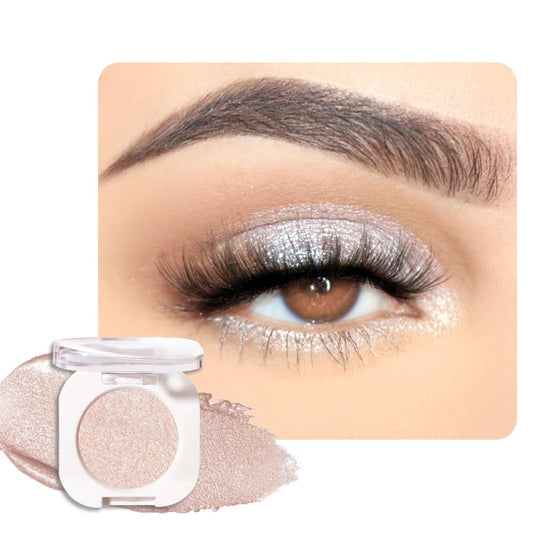 Single Glitter Shimmer Sparkle Eye shadow Palette Makeup, Sheer White Sparkle Eyeshadow for Women, Pigmented Waterproof Sombras Para Ojos, Vegan, Talc, Paraben & Cruelty Free, 23