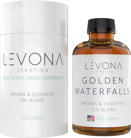 Levona Scent Pure Essential Oils for Diffusers for Home, Hotel & Office - Golden Waterfalls Essential Oils for Diffuser Oil and Humidifiers - Home Luxury Scents - Scented Fragrance Oil Blends