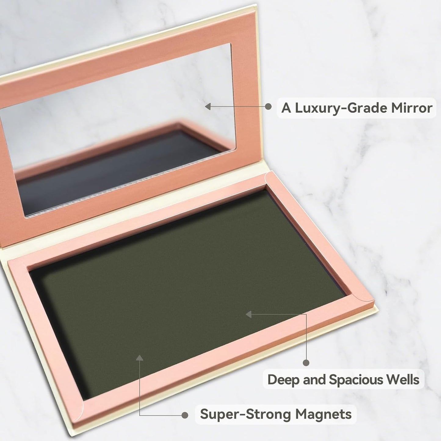 Magnetic Eyeshadow Palette, Empty Makeup Palette Organizer with Mirror Inside, Oil-Painting Decorated Art Paper Palette (Your Art)