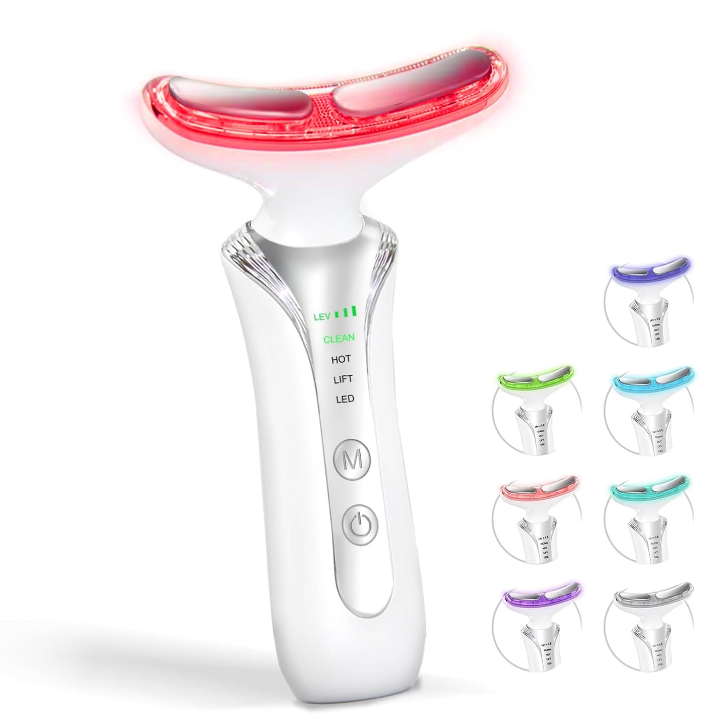 2025 New 7 in 1 Face Massager Tool, Red Light Therapy for Face and Neck, Portable Face Lift Device, Neck Massager for Double Chin Reducer