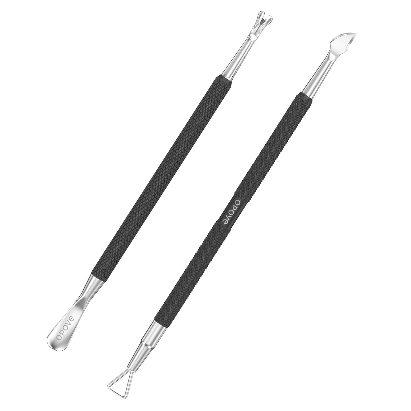 Cuticle Pusher Nail Polish Remover Stainless Steel Manicure Tool Set Gel Nail Polish Peeler Scraper Nail Cleaner Pedicure Kit for Fingernail and Toenail, opove P1, Matter Black…