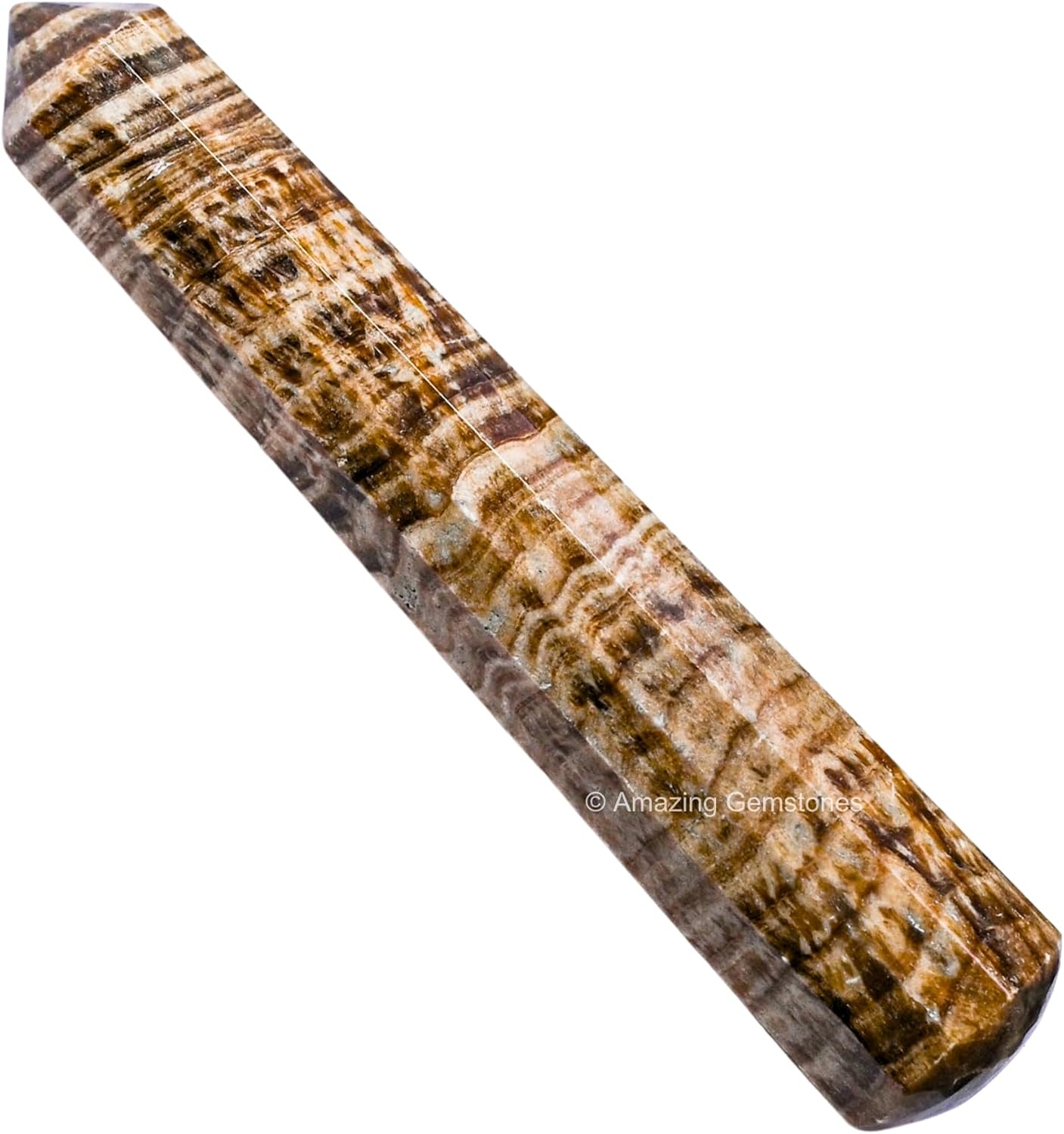 Amazing Gemstone Aragonite Crystal Wand Massage Stick - Pelvic Wand Gua Sha for Adults - Crystals and Healing Stones Massage Wands for Adults Gifts (Pointed)