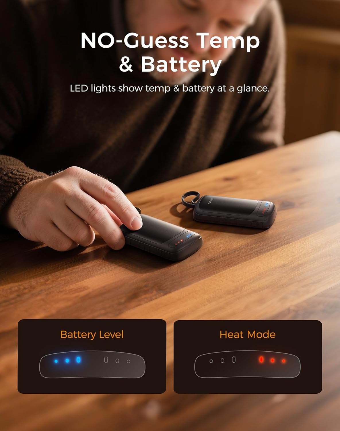 OCOOPA Hand-Warmers-Rechargeable Dual Sided, 2 in 1 Electric-Hand -Warmers with UL Certified, 3 Heating Level, Pocket Sized USB Hand Warmers for Camping, Hunting, Commuting, Gifts for Men, UT5 Duoheat