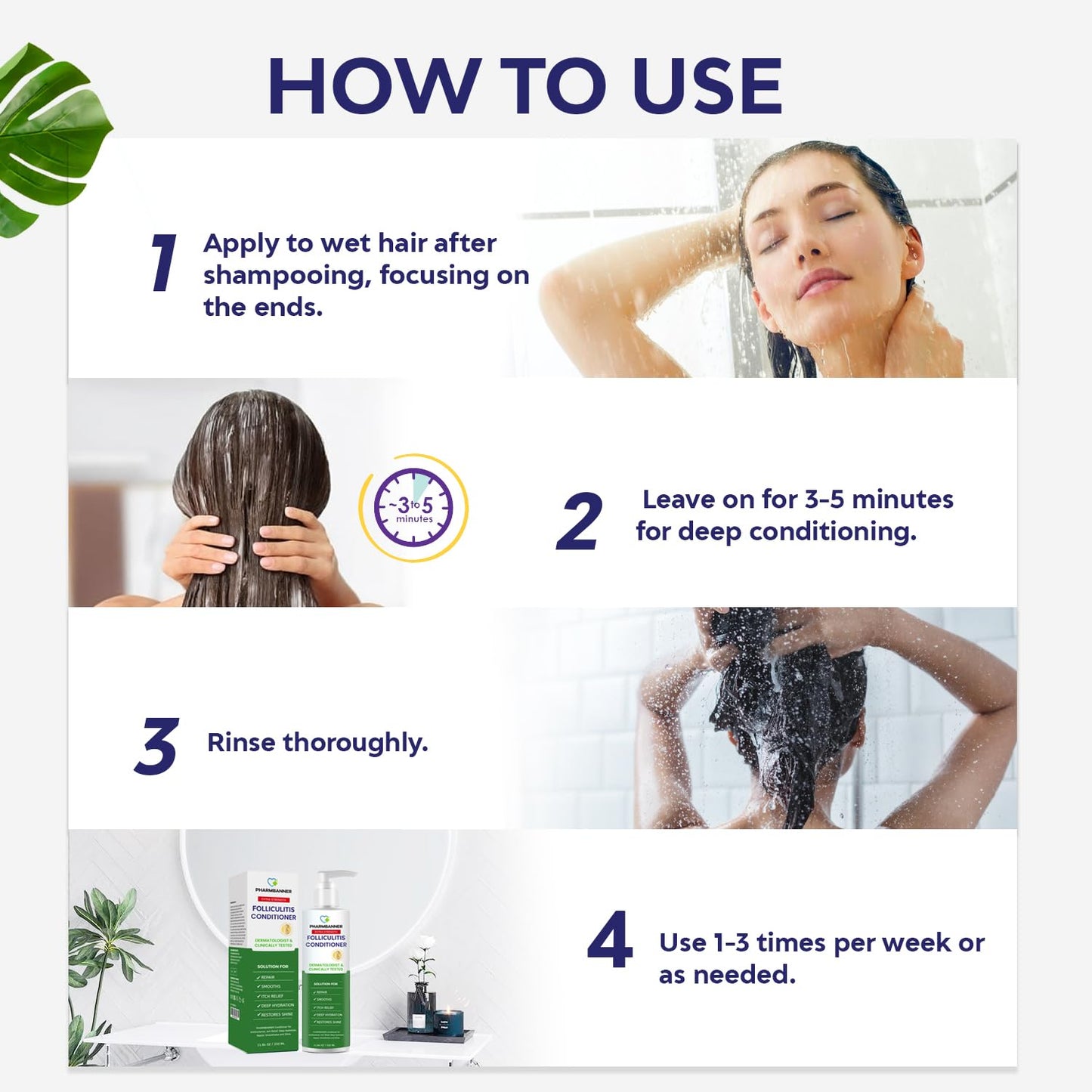 Folliculitis Itch Relief Conditioner: Tea Tree Oil & Moroccan Argan Oil - Deep Hydration & Repair - Nourishes, Smooths, Restores Shine - Safe for Dry or Damaged Hair-11.84 oz