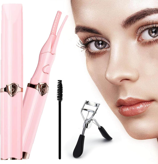 Peshoriadm Eyelash Curler, Electric Eyelash Curler Heated, 2025 New Heated Eyelash Curler with USB Charging, 3 Heat Modes and Smart Temperature Control, Natural Curling 24h Long-Lasting Curl (Pink)