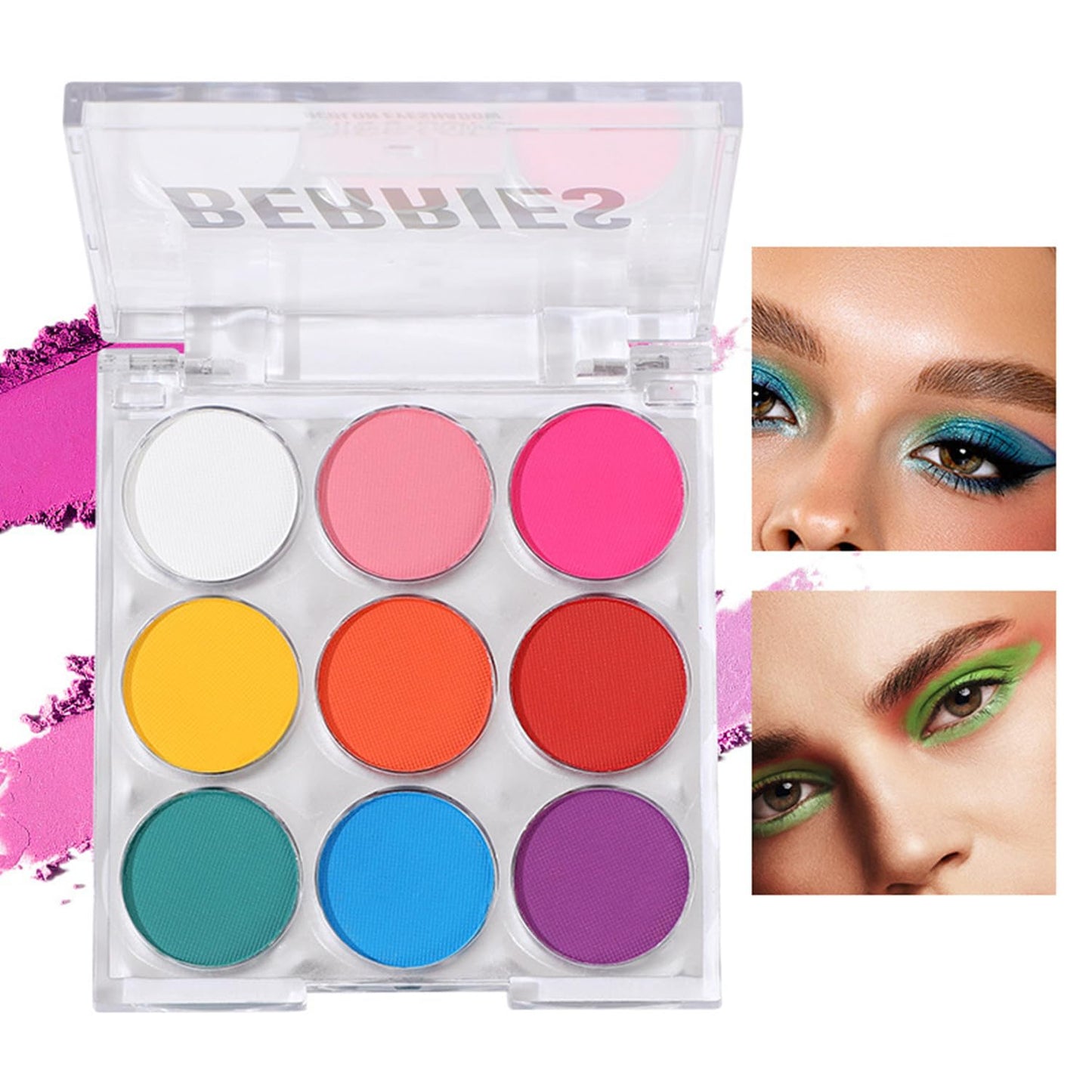 Mattew Eyeshadow Palette 9 Colors Cool Toned Matte Glitter Eyeshadow Palette (Color 02)