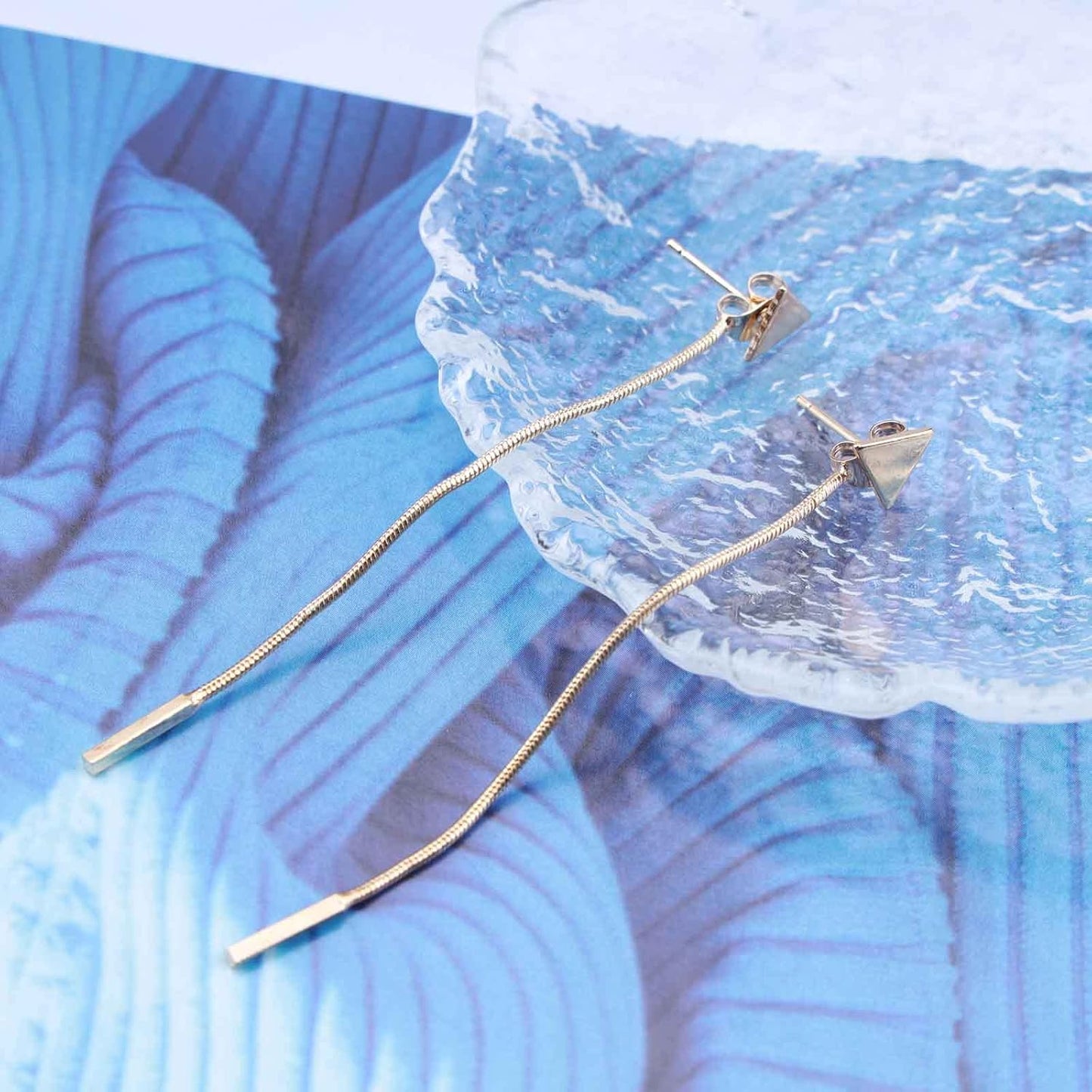 Vintage Bar Drop Earrings Triangle Stud Earrings Round Snake Chain Earrings Gold Long Chain Tassel Earrings Jewelry for Women and Girls