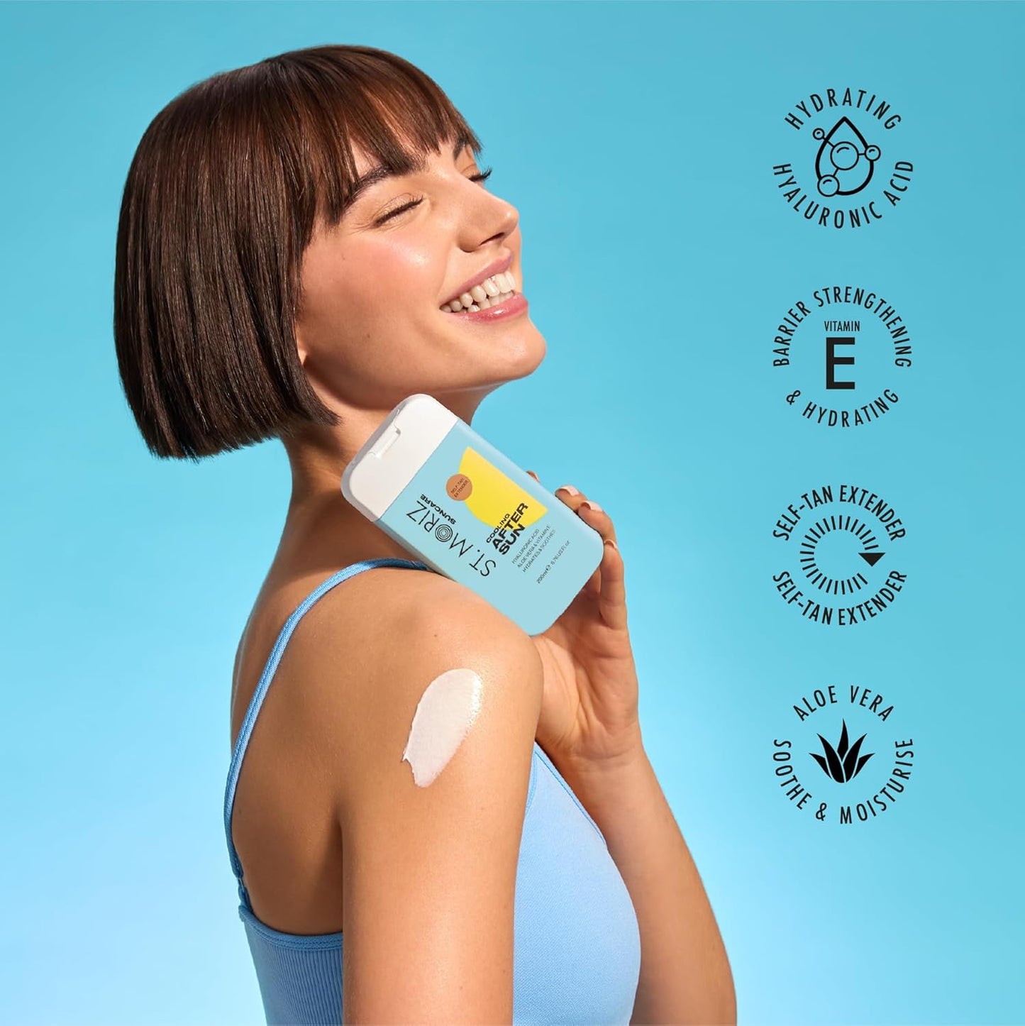 St Moriz Suncare Cooling After Sun Body Lotion with Self Tan Extender | After Sun Care Cooling Body Moisturiser with Hyaluronic Acid, Aloe Vera & Vitamin E | Vegan | 6.76 Fl. Oz