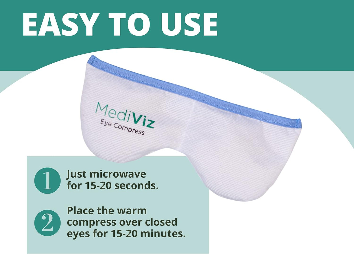 Warm Compress Eye Mask - Moist Heat Compress for Irritated Eyes and Eyelid Lumps and Bumps