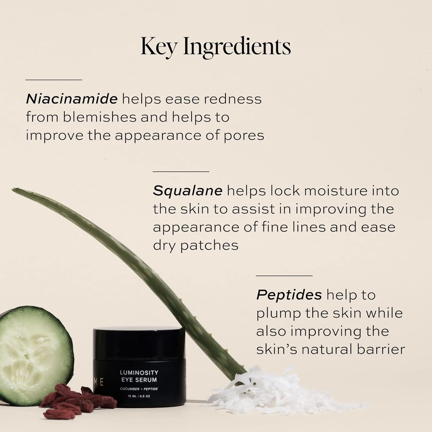 DIME Beauty Luminosity Eye Serum, Eye Cream for Dark Circles and Puffiness, Caffeine Eye Cream, Puffy Eyes Treatment, 0.5 oz / 15 mL