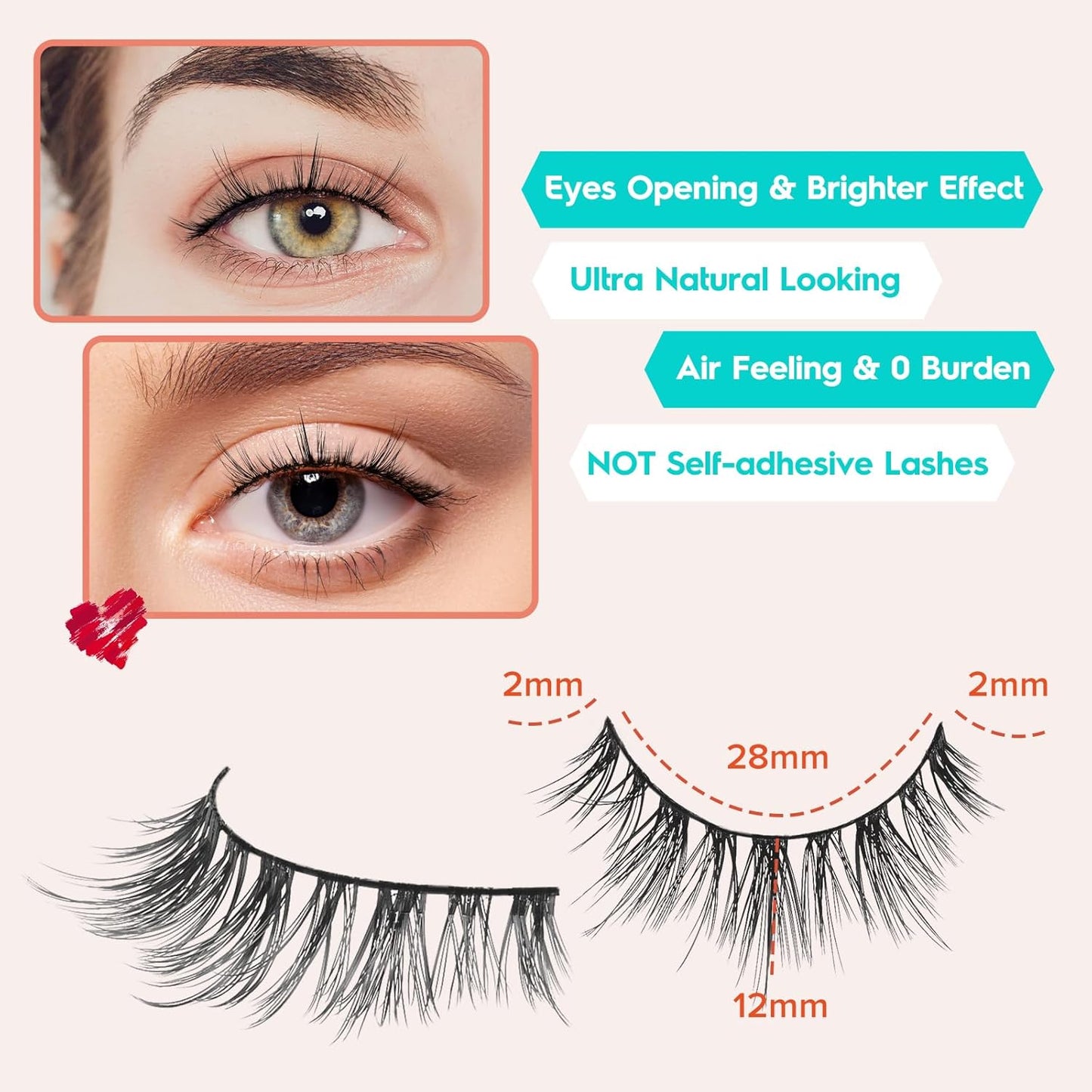 Wispy Lashes False Eyelashes Natural Manga Lashes Anime Lashes with Thinner Band Volume Fake Eyelashes Siligli 12mm Curly Eye Lashes Pack 7 Pair