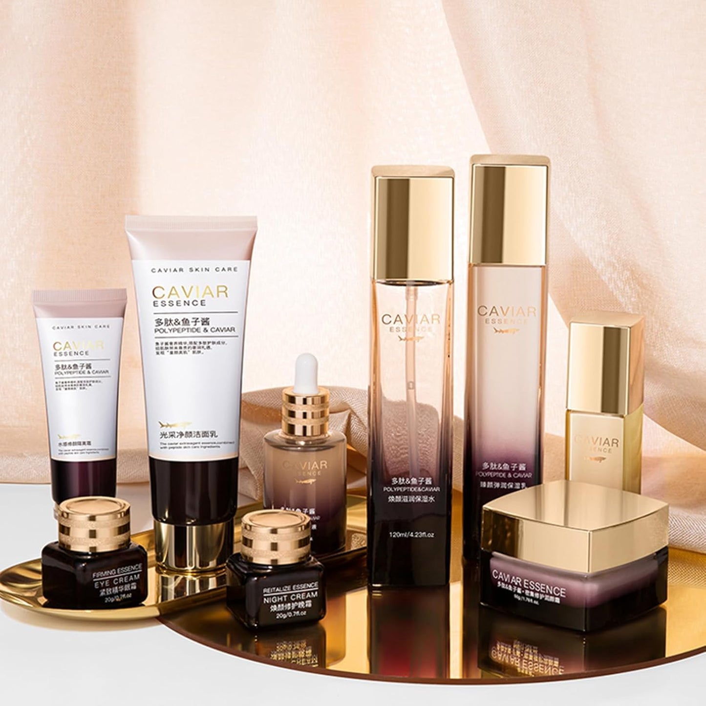 O’KADY 9 Pcs skincare set Anti Aging Skin Daily Care Routine Kit With Vitamin C and Peptides Facial Cleanser Eye Mask Toner Serum Eye Cream Lotion Cream Lady Cream Gifts sets for Valentine's Day