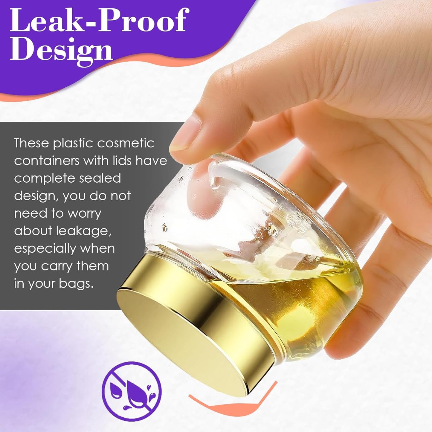 36 Pack 8 oz Plastic Cosmetic Containers With Lids Refillable Clear Empty Travle Jars Containers for Body Butter,Sugar Scrubs,Cream,Lotions,Candy, Waterproof Label&Spatulas - (Clear Lid)