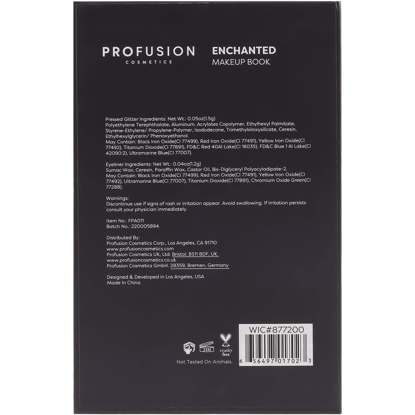 Profusion Cosmetics 5-pc Makeup Look Book, Long Lasting Eye Makeup for Women Eye Brightening Pressed Glitter with Eyeshadow Brush and Black Eyeliner, Easy To Clean and Convenient Makeup Sharpener