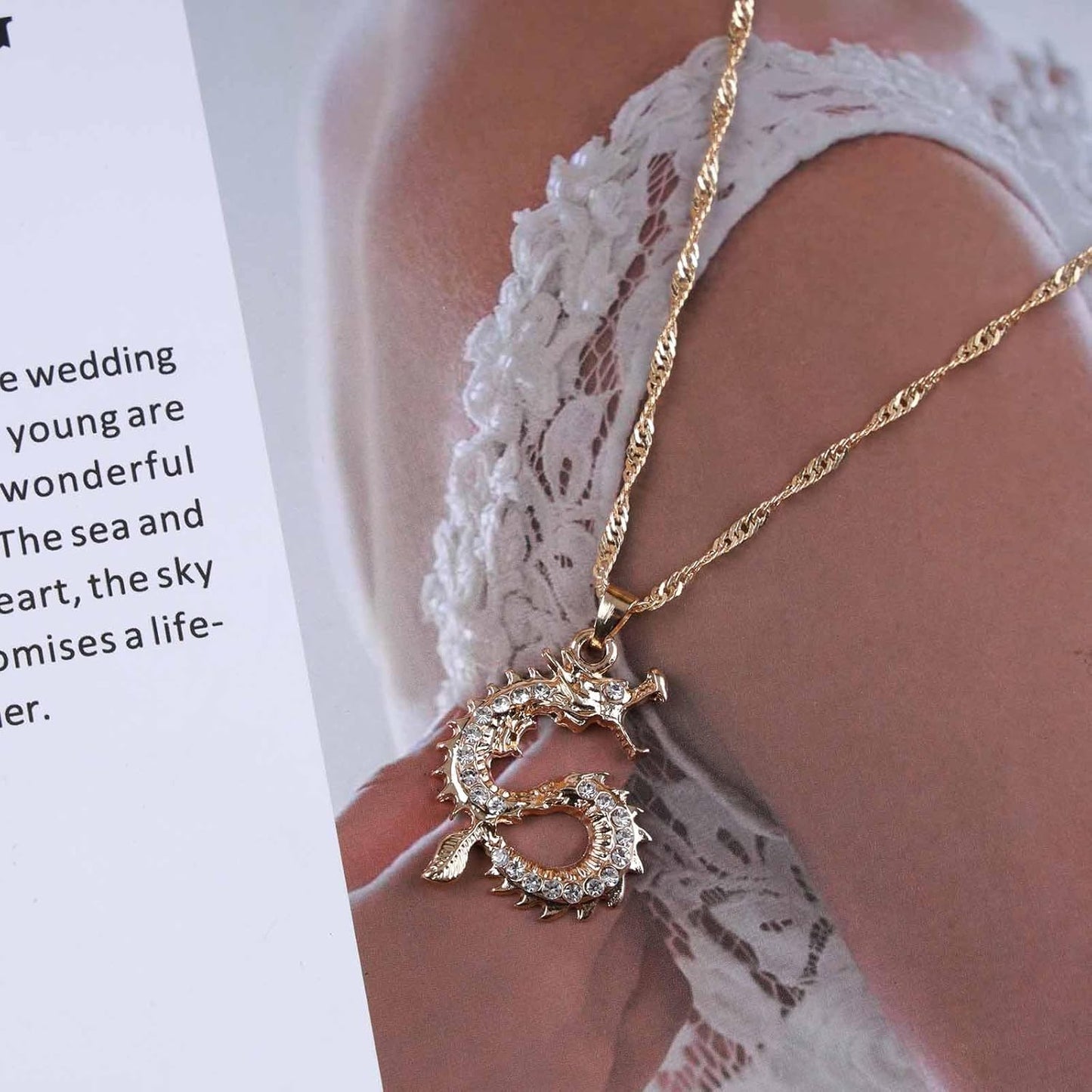 Vintage Dragon Pendant Necklace Punk Dragon Necklace Ancient Dragon Choker Necklace Gold Flying Dragon Necklace Jewelry for Women