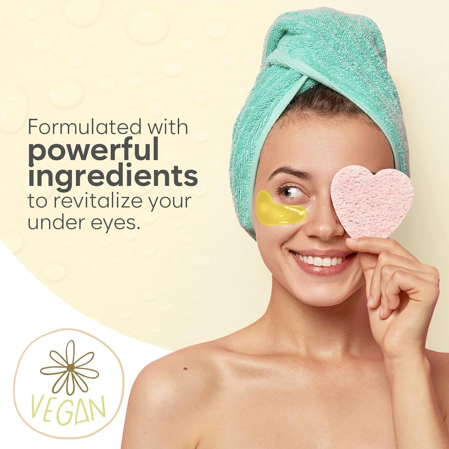 24K Gold Eye Mask (30 Pairs) | Eye Masks with Niacinamide & Hyaluronic Acid | Under Eye Patches for Dark Circles | Under Eye Patches for Puffy Eyes | Eye Care