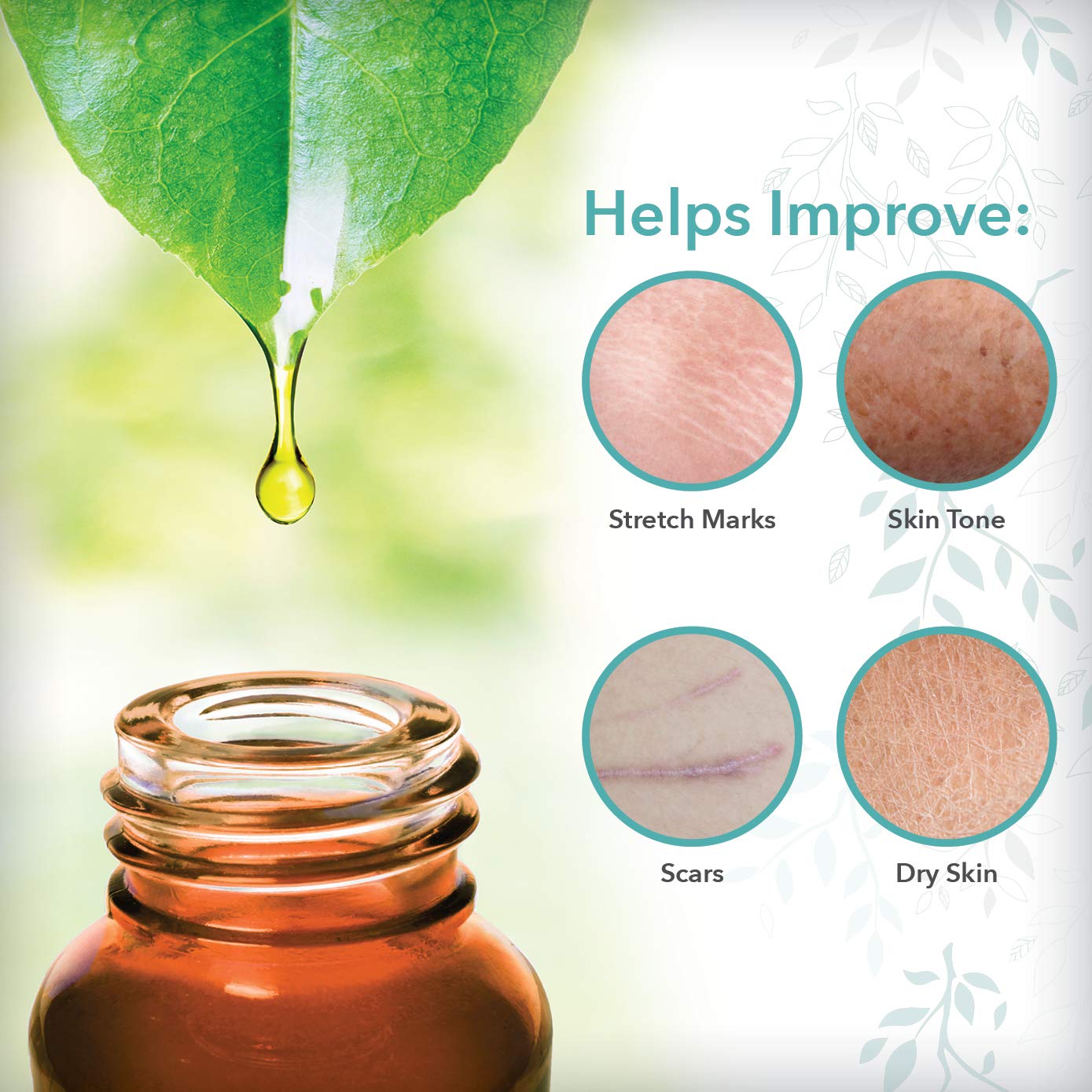 ReTone® Body Oil: Stretch Mark Prevention -Non-greasy finish - Infused with Gotu Kola - No mess dispenser - Tamanu oil + Argan Oil + Rosehip Oil + Jojoba Oil + Vitamin E C (dry skin, uneven skin tone)