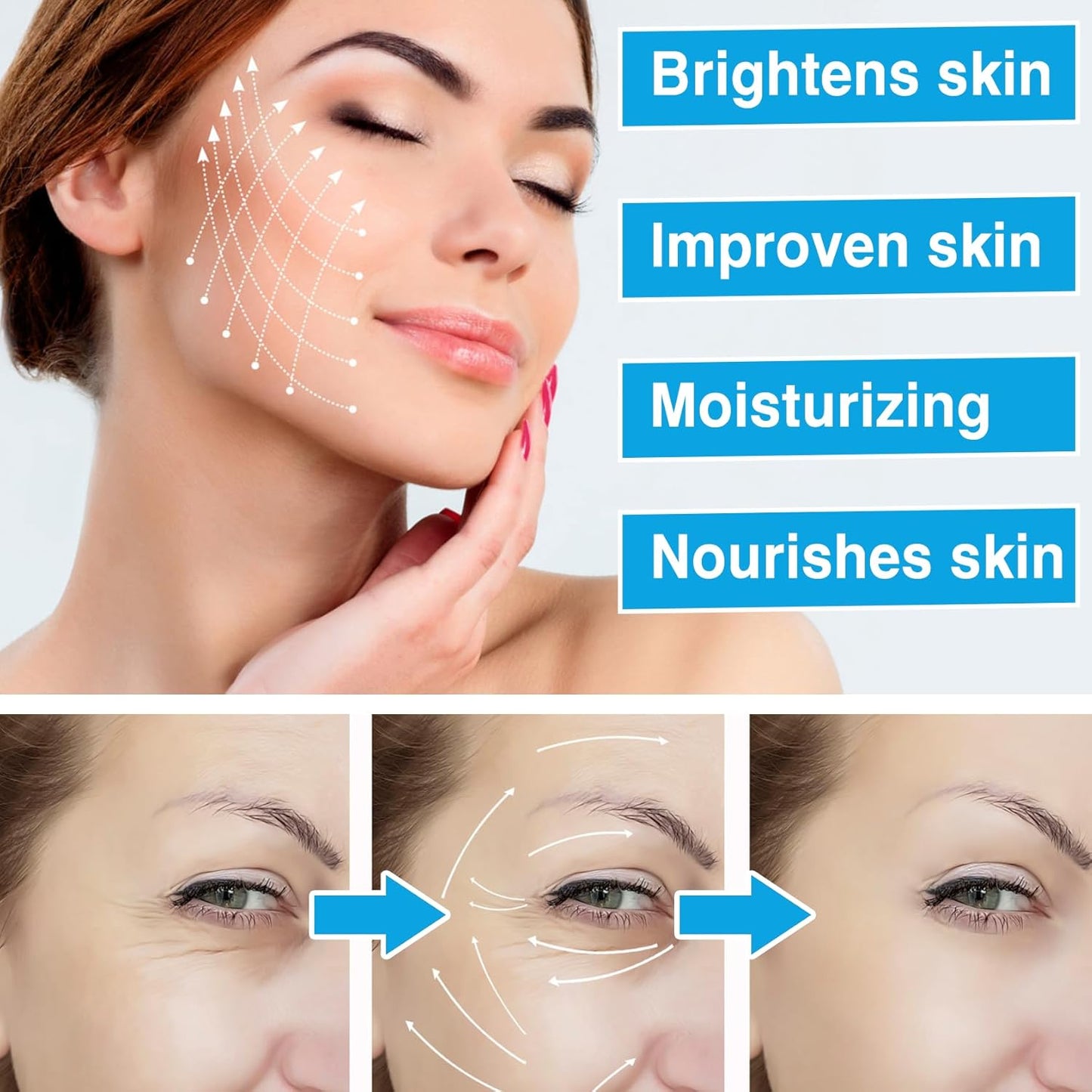 Botox Stock Solution Facial Serum, Botox Face Serum for All Skin Types, Vitamin C & Hyaluronic Acid Face Serum for Women, Reduce Wrinkles & Fine Lines, Plump Skin