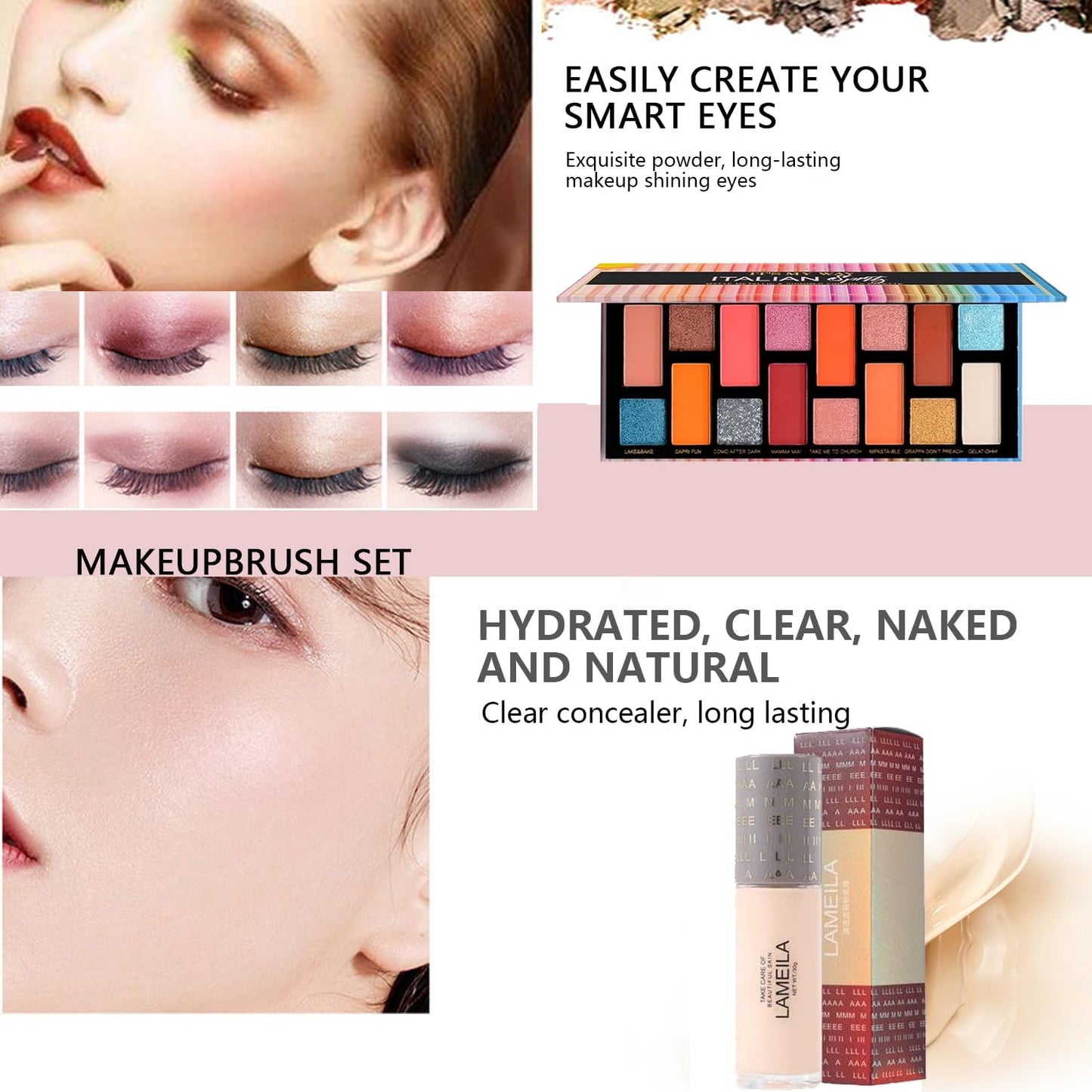 Makeup Sets Teens Makeup Kit for Women Full Kit Make up Kit Makeup Kits for Women Gift Eyeshadow Palette Concealer Palette Lipgloss Foundation Liquid Concealer Makeup Brushes Makeup Powder
