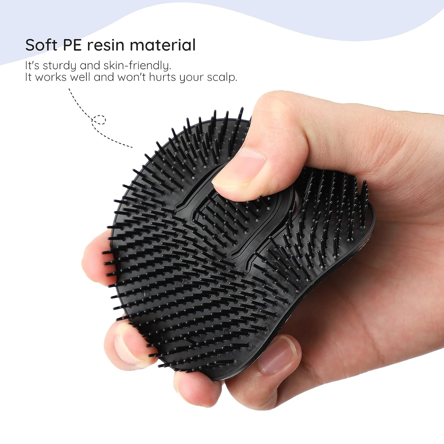 Segbeauty Scalp Massage Brush, 6 pcs Shampoo Brush Floral Shower Comb, Classic Hairdresser Hair Comb, Pocket Hairbrushes Set, Head Massage Brush for Hair Growth Beard Brush Pet Grooming Brushes Black