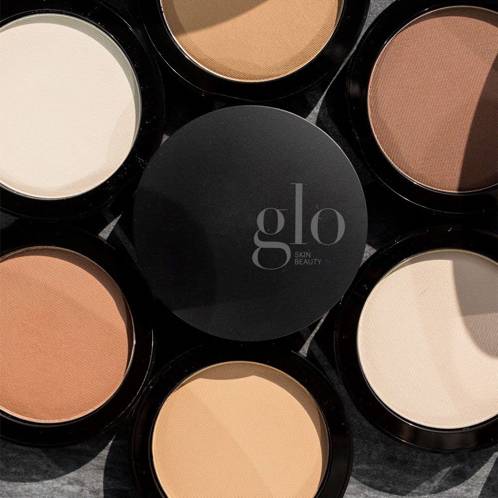 Glo Skin Beauty Pressed Base Powder Foundation Makeup (Natural Dark) - Flawless Coverage for a Radiant Natural, Second-Skin Finish