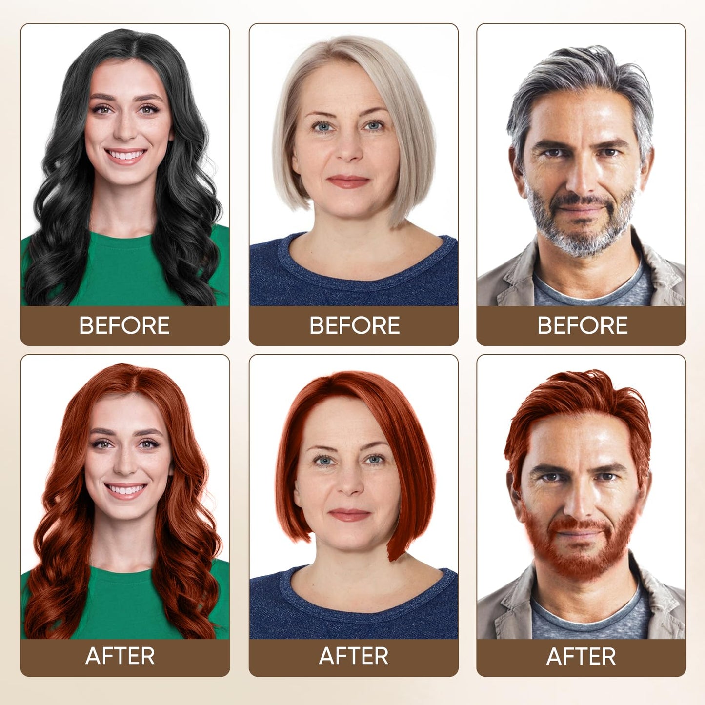 Light Auburn Hair Dye Shampoo for Women Men Gray Hair Coverage and Herbal Ingredients 3 In 1 Hair Color Shampoo