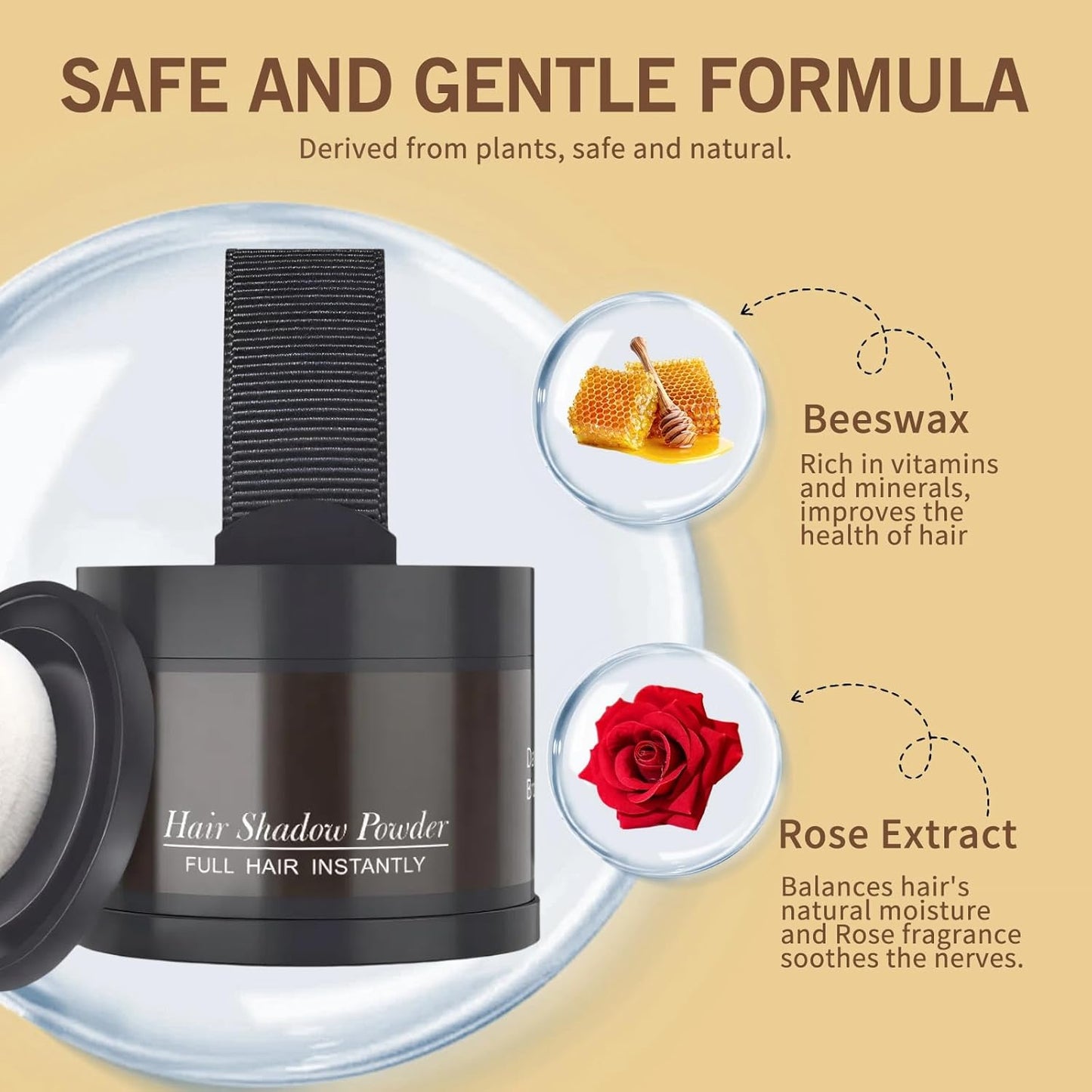 Hairline Gray Root Touch-Up Powder - Instantly Color Shadow Cover, Thin Hair Concealer, Hair Root Dye (4g)