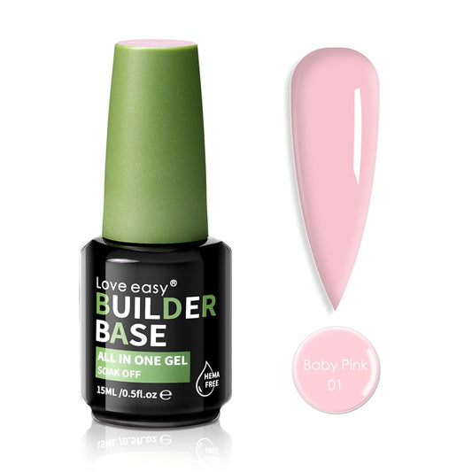 Salon-Grade Baby Pink Builder Gel - Hypoallergenic Strong Base Coat | Long-Lasting Adhesion (30+ Days) for Professional Nails Gift for Women
