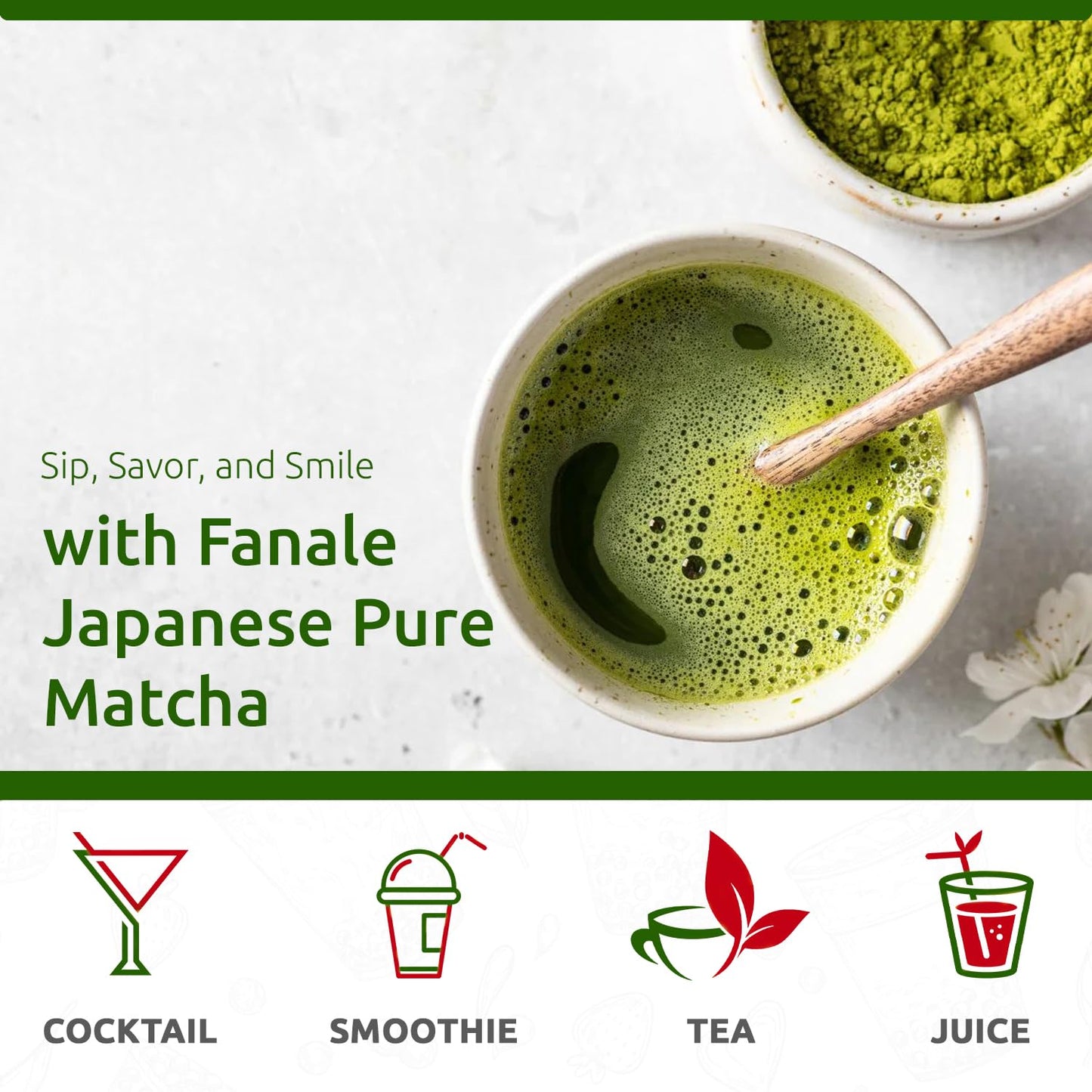 Fanale Premium Japanese Pure Matcha Bubble Tea Flavoring Powder | Perfect for Baking, Smoothies, Desserts and Drinks | Instant Flavoring Powder for Boba Milk Tea - 2.2 Pounds (Pack of 1).