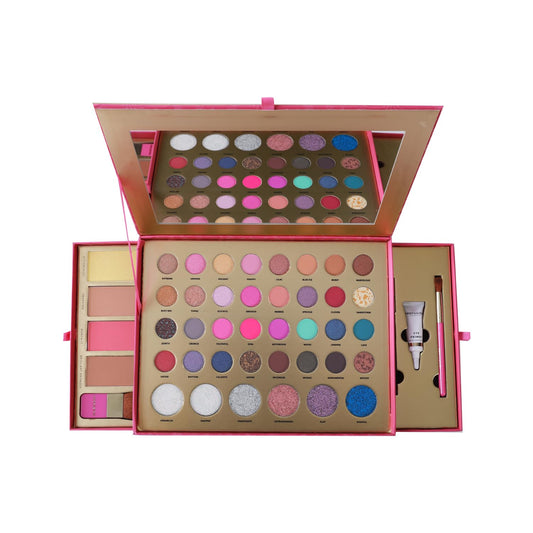 Profusion Cosmetics Sweet Holiday Festive Glam 46 Piece Eye and Face Essentials for Holiday Sparkle, Ultimate Holiday Glam Set With Highlighter, Blush, Contour, and More