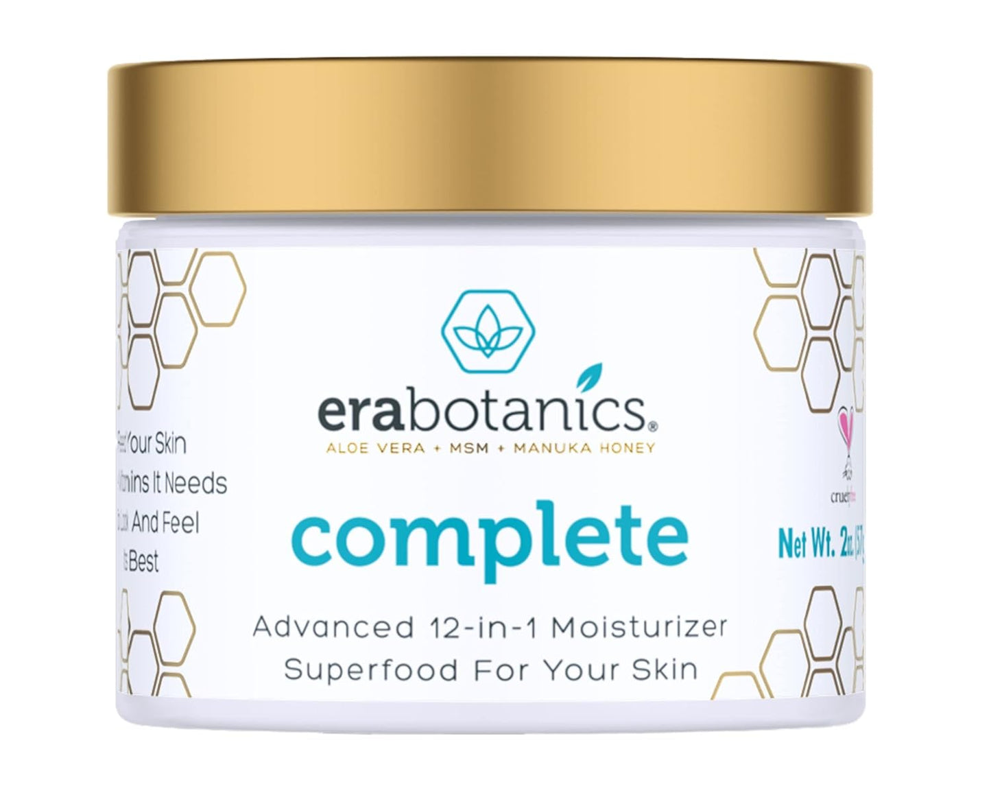 Era Organics Face Moisturizer Cream - Advanced 12-In-1 Rejuvenating Formula With Superfood Complex Manuka Honey, Hyaluronic Acid, Hemp Oil - Anti Aging Wrinkle Defense For Women or Men - 2oz