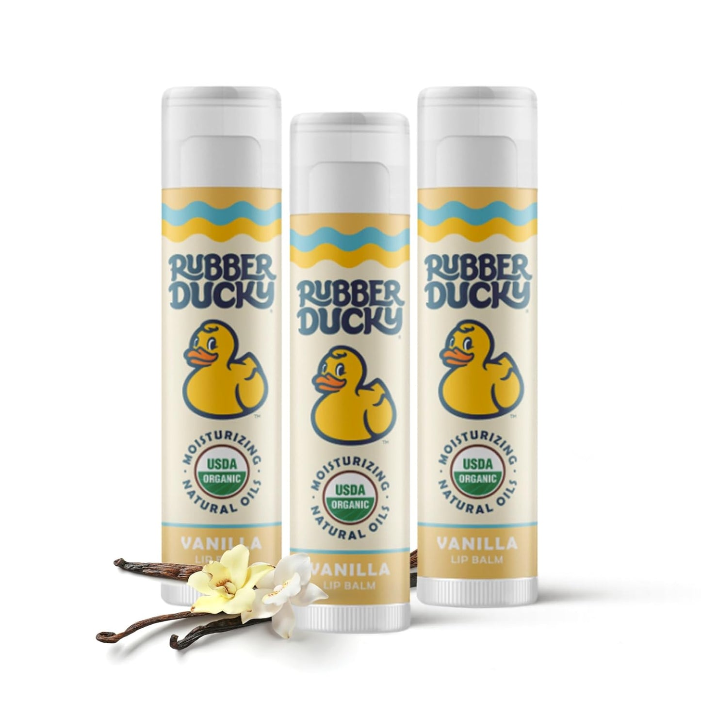 Rubber Ducky Sunscreen - Organic Lip Balm for Women, All Natural Lip Balm Stick with Vitamin E - Moisturizing & Hydrating Lip Balm for Dry Lips - Untinted and Non-Toxic Lip Care - Coconut, 3 Pack