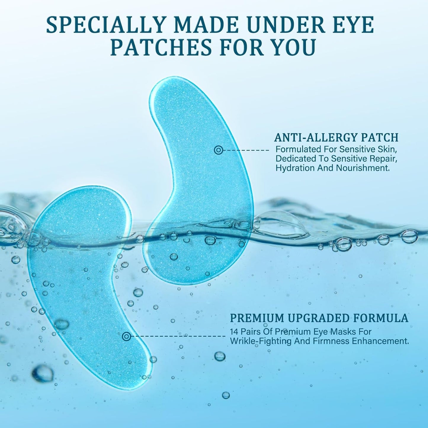 Under Eye Patches Masks - for Dark Circles, Wrinkles, Puffy Eyes, Fine Lines, Eye Bags Treatment with Hyaluronic Acid and Collagen, Hydrating and Moisturizing (30 Pcs)