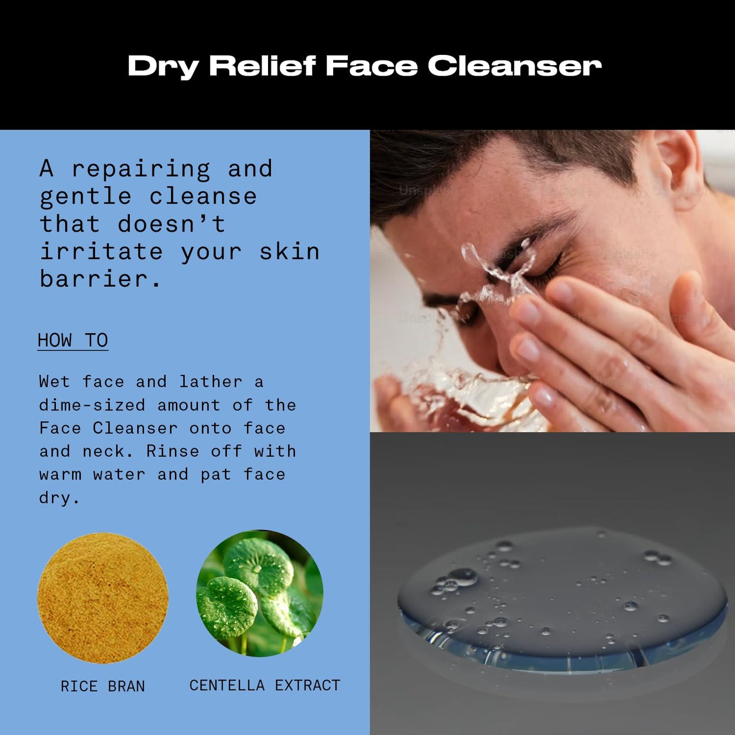 Hawthorne Men's Ultra Moisturizing Dry Relief Face Wash Cleanser For Dry Sensitive Skin. Soothing Vitamin E, Aloe Vera. Fragrance-Free. Natural Ingredients, Vegan, Sulfate Free. 2-Pack, 4 Fl. Oz. Each