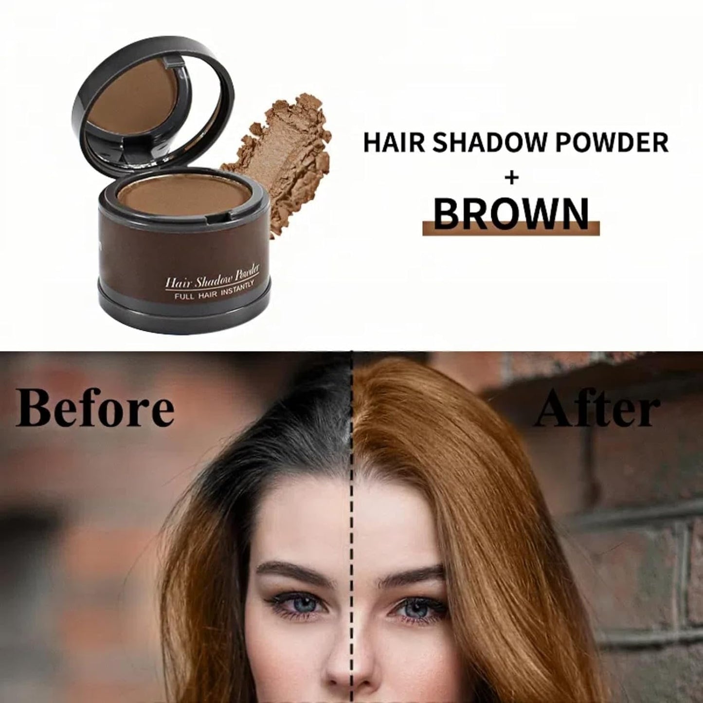 Brown Hair Root Dye Powder - Instantly Cover Gray Hair with Thin Hair Color Shadow 4g