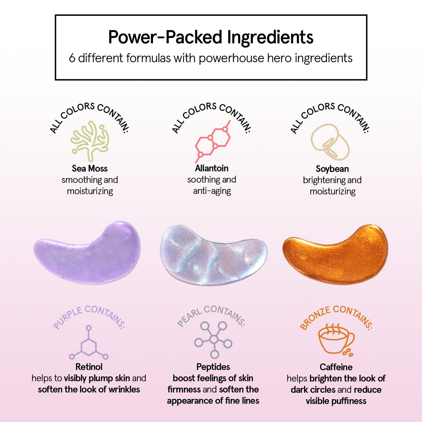 grace & stella Under Eye Mask Variety Pack - 18 Pairs of Under Eye Patches for Dark Circles - With 6 Colors (3 Pairs/Color) - Gel Masks Puffy Eyes for Women - Vegan Cruelty Free Bridesmaid Gifts