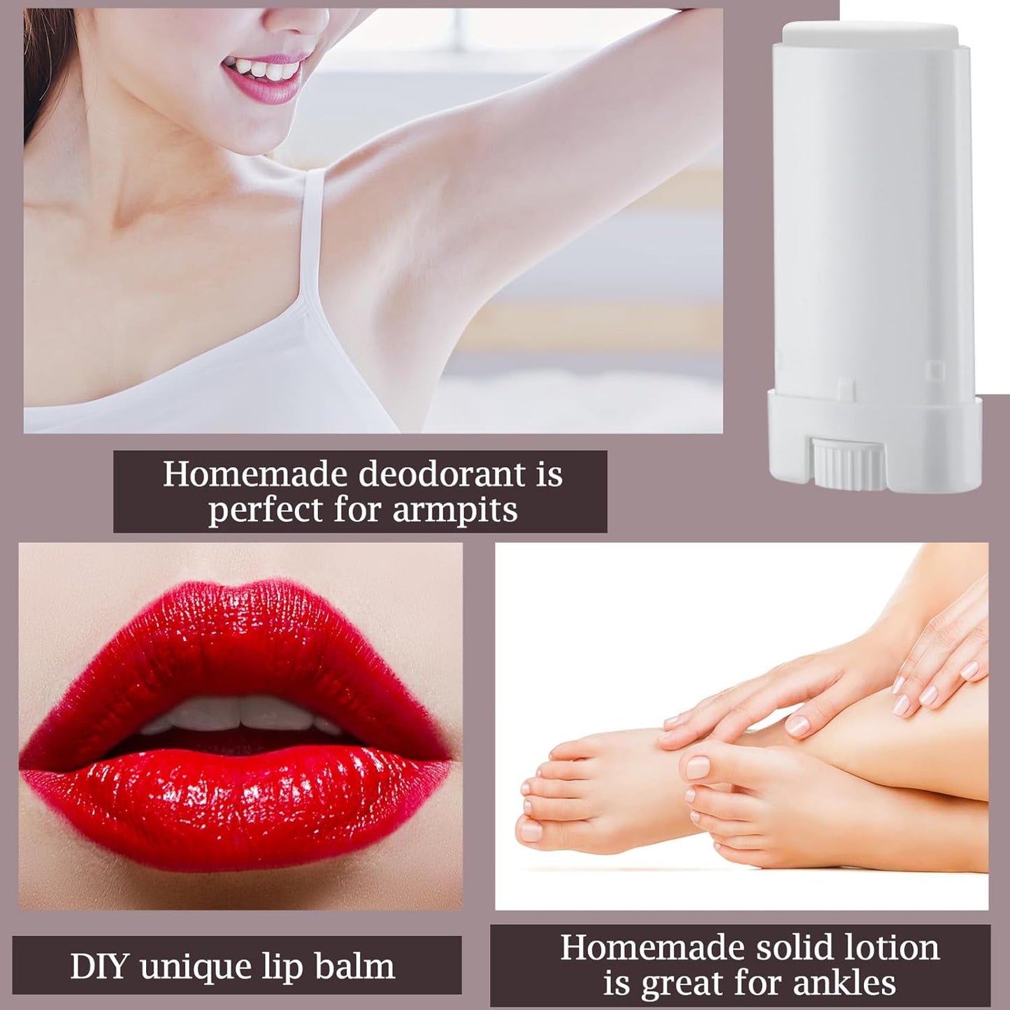 Wesiti 100 Pcs Plastic Empty Deodorant Containers 1/2 oz Travel Deodorant 15ml Refillable Containers Tubes Oval Lip Balm Tubes for Lip Balm DIY (White)