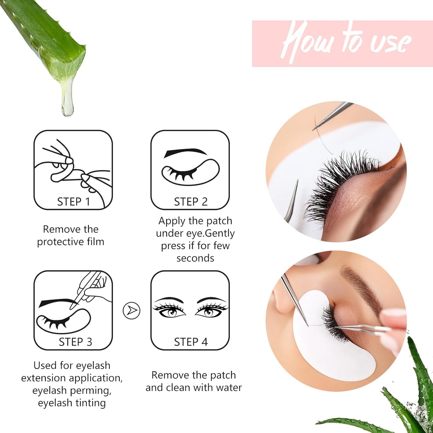 100Pairs Eyelash Extension Gel Patches Kit Natural Hydrogel, Lash Gel Pads for Beauty Makeup Mask Kit Supplies Eye Mask Pads Beauty Tools (Gold)
