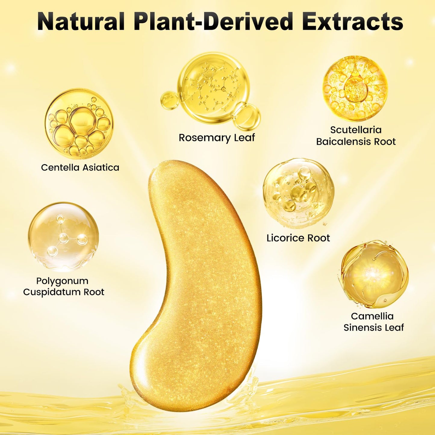 Under Eye Patches (12 Pairs) - 24K Gold Eye Masks Enriched with Abundant Collagen for Dark Circles, Puffy Eyes, Wrinkles - Gifts for Women Skin Care - Vegan & USA Tested