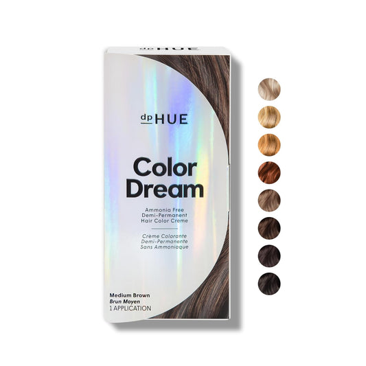 dpHUE Color Dream, Medium Brown - Ammonia-Free, Demi-Permanent Hair Color - Lasts 16 Washes - Boosts Shine - Paraben & Sulfate Free, Leaping Bunny Certified