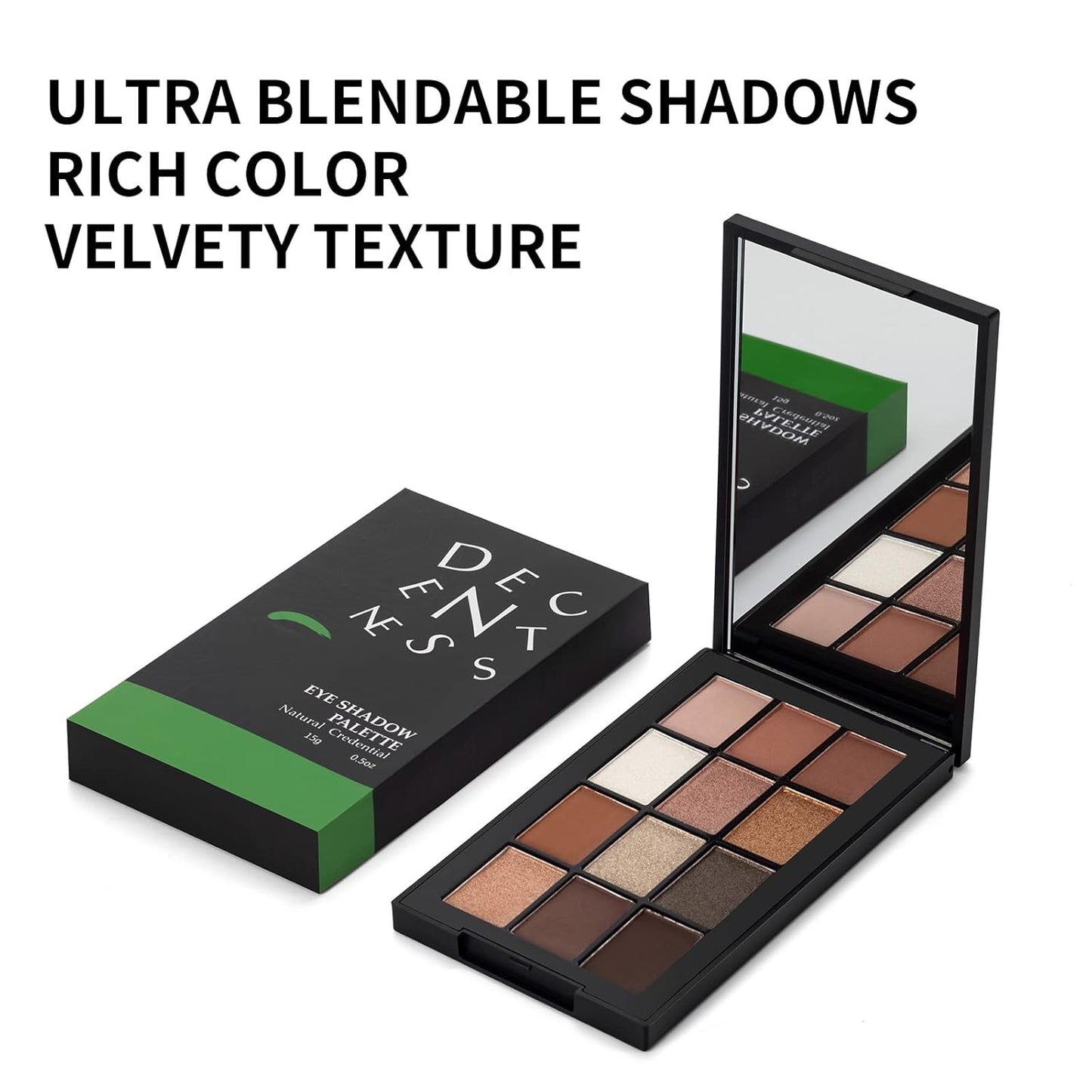 12 Colors Eyeshadow Palette Makeup Shades Nude Matte Shimmer Glitter Pigment, Pro Long Lasting&Waterproof Highlighting Makeup Palette,Ideal Gift(Natural Credential)