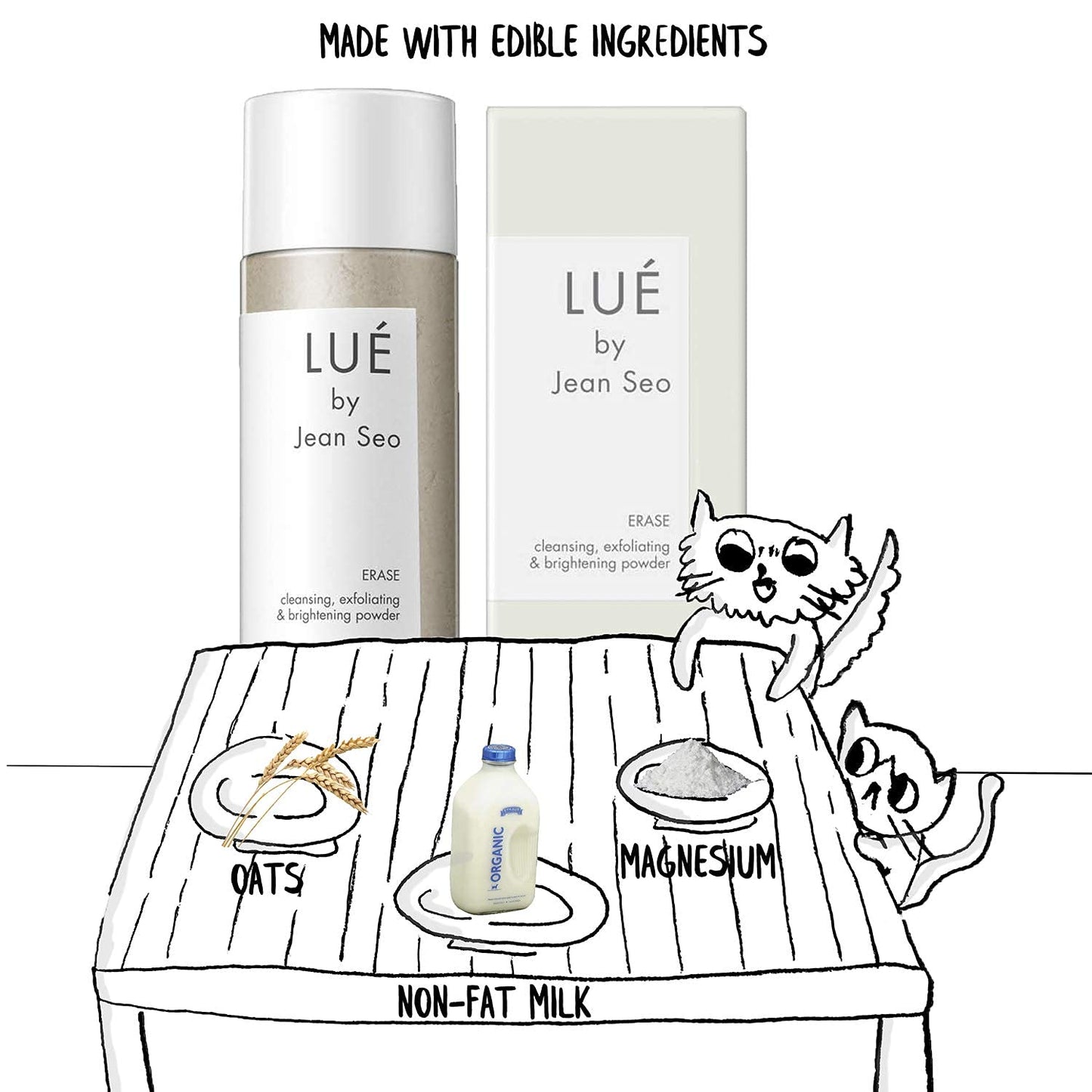 SKIN SOLUTION SET a THREE Step Solution for All Skin Types, Includes Lue by Jean Seo ERASE exfoliant, BALANCE Hydrating Serum and CLEAR Spot Control