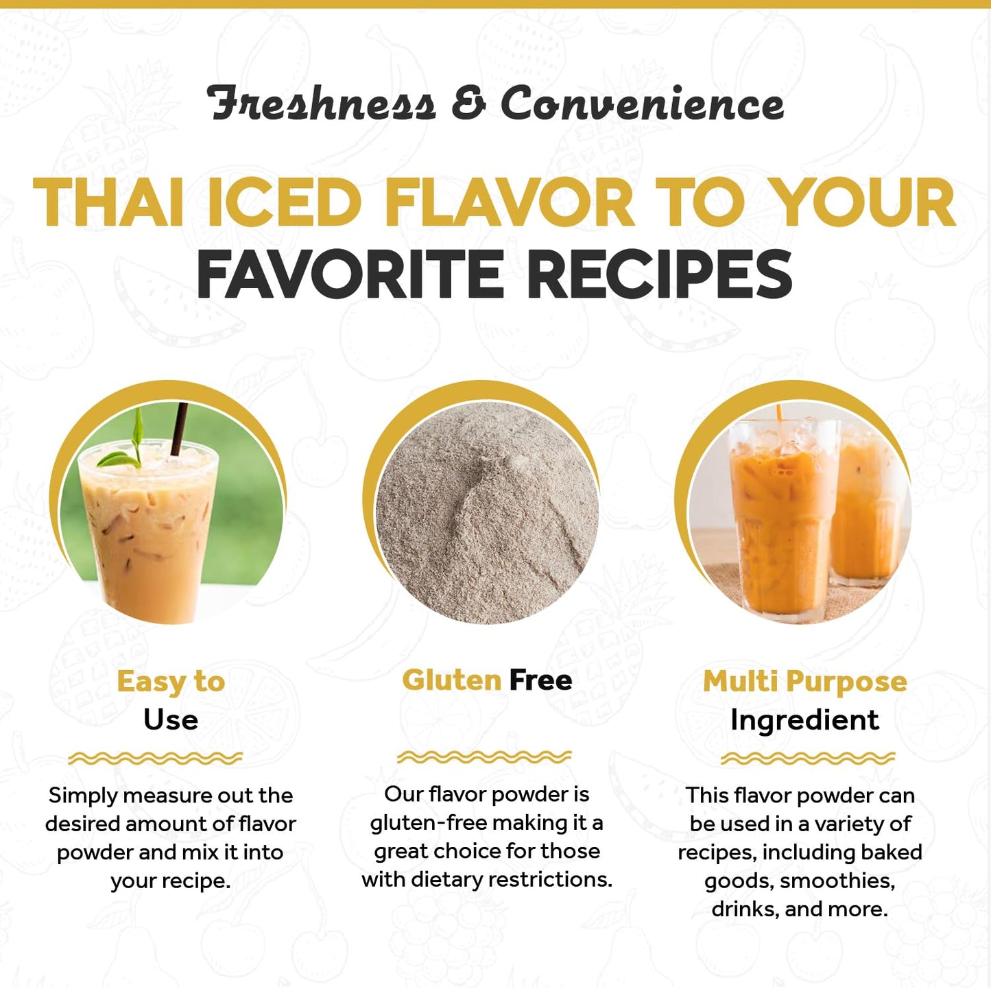 Fanale Premium Thai Iced Bubble Tea Flavoring Powder | Perfect for Baking, Smoothies, Desserts and Drinks | Instant Flavoring Powder for Boba Milk Tea - 2.2 Pounds (Pack of 1)