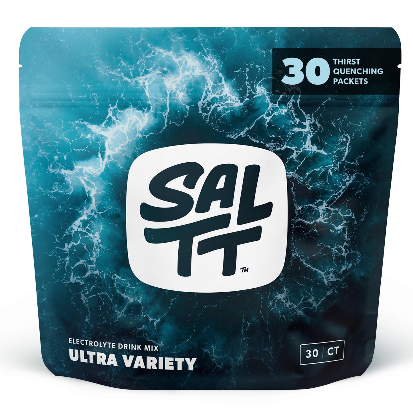 Keto Chow SALTT Electrolytes Powder Packets, Ultra Variety Pack (30 Packets) - Magnesium, Potassium, Sodium, Trace Minerals - Vegan, Sugar Free, Gluten Free - Travel Essentials - Made in USA