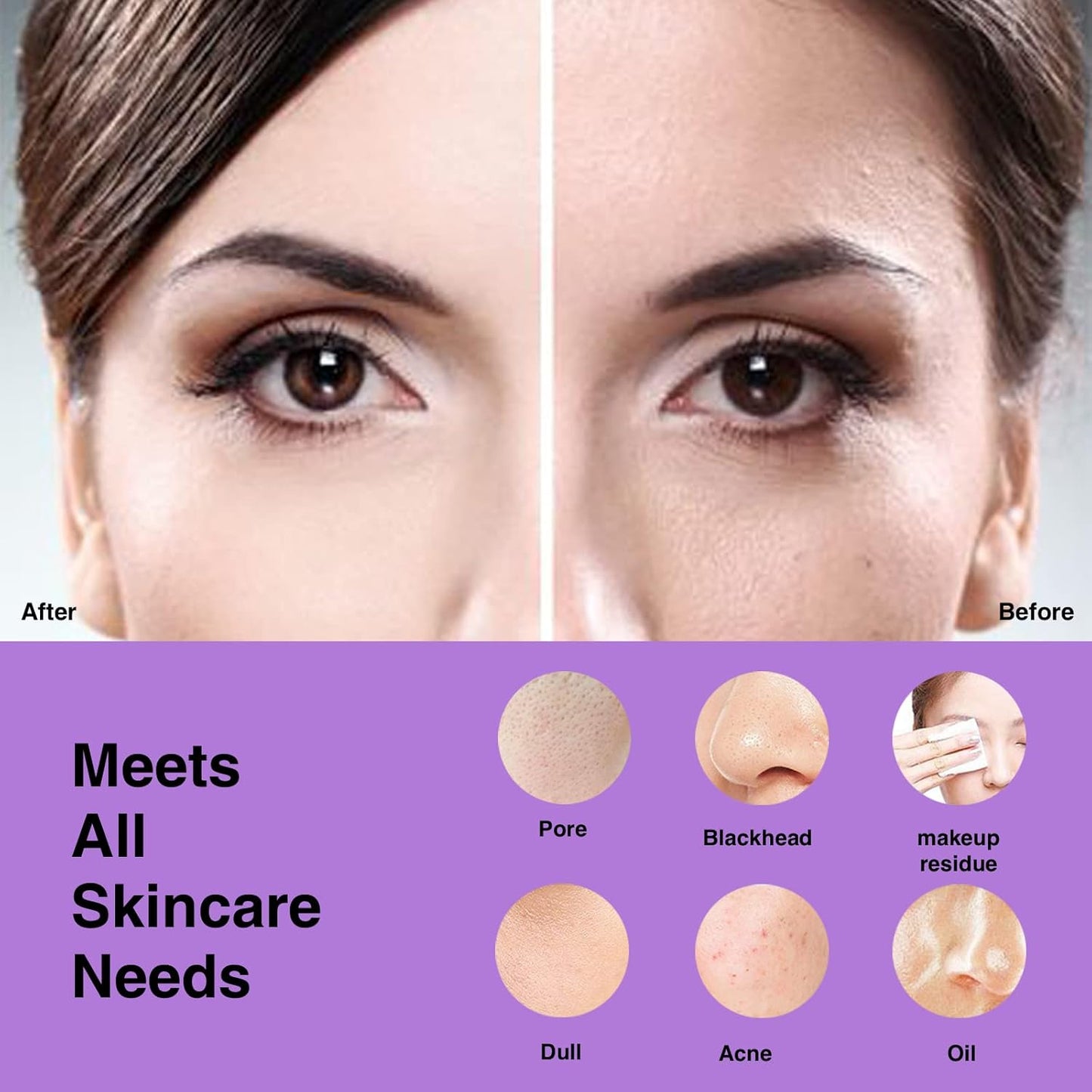 NgraCoola CLIE Facial Cleansing Brush - Waterproof & Rechargeable Face Scrubber for Men & Women, Cleansing, Exfoliating & Massaging - Violet