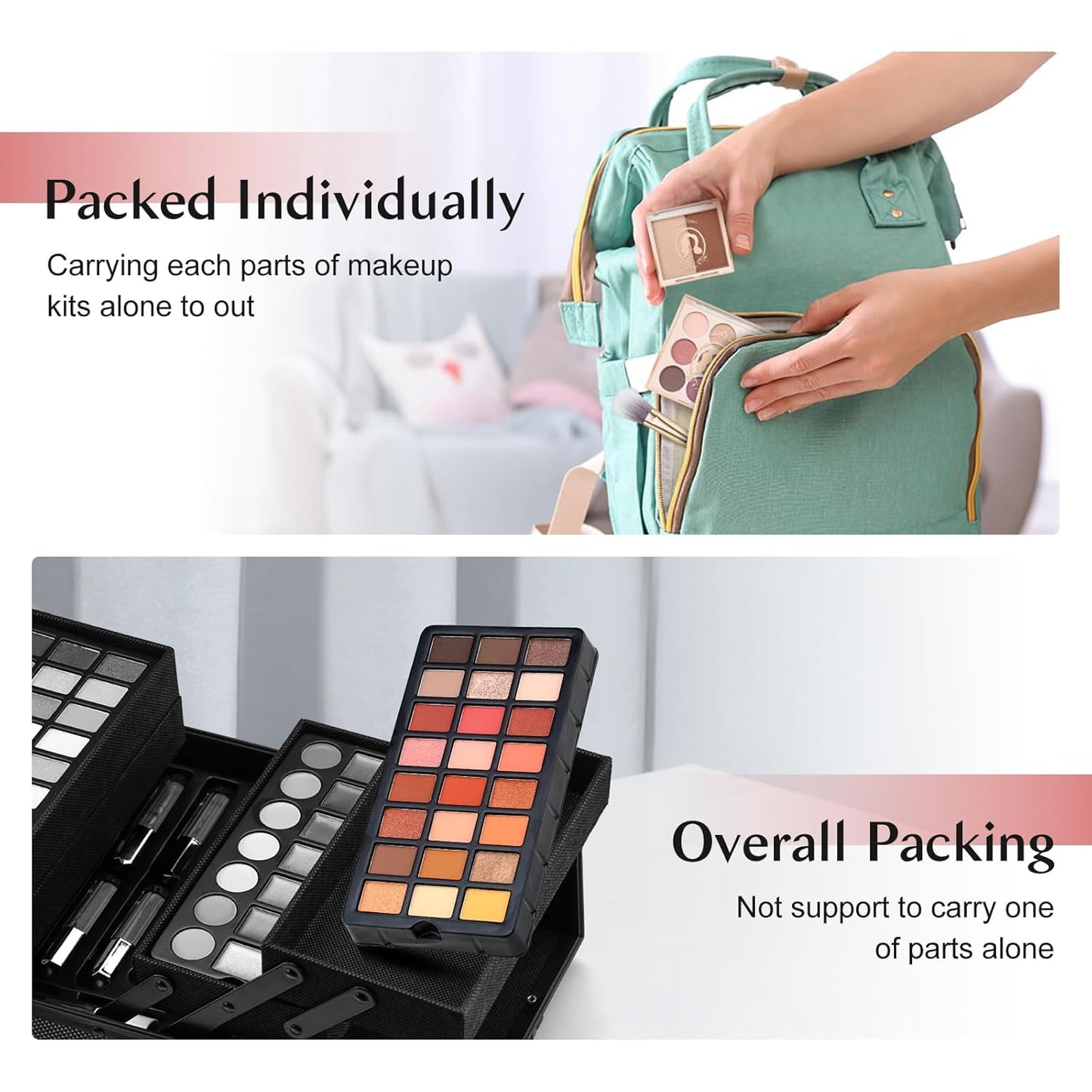 Color Nymph All In One Makeup Kit For Teenager Girls, Beginners Makeup Set For Teens Full Kit Cosmetic Set Girl Make up Kit For Girls 18 color eyeshadow 4 color Glitter & Lipgloss Blush Mirror - Red