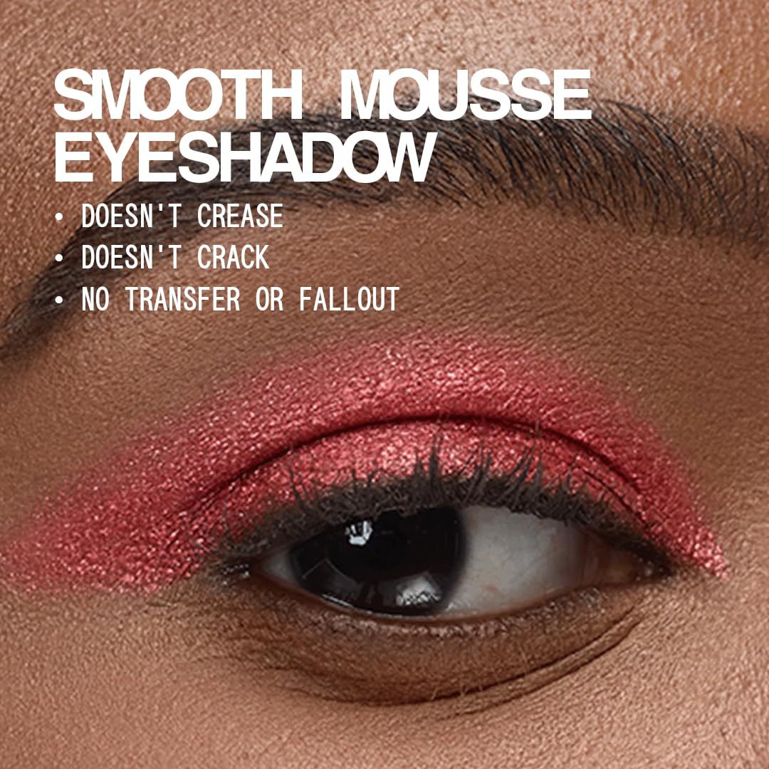 aboutface Fractal Glitter Eye Paint Cherie – Smudge-Proof, Long-Lasting Liquid Eyeshadow – Intense Sparkle with Mousse Texture – Vegan, Cruelty-Free – 0.13 oz (Hot Pink Red)